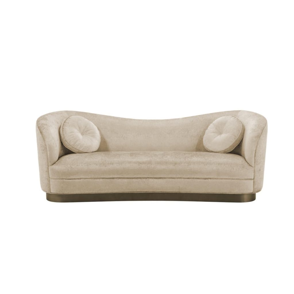 Boucle curved sofa in Hyderabad: Soft texture, elegant curves for small spaces