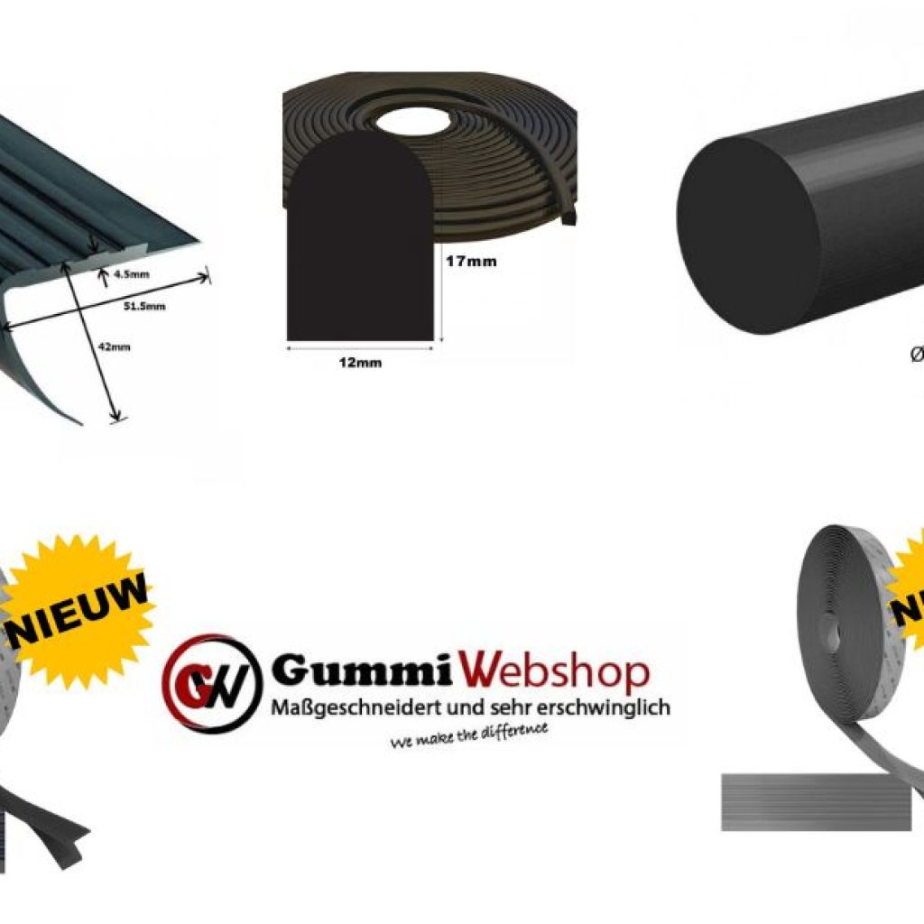 Elegantes Gummi-T-Profil in Schwarz – hochwertig & langlebig