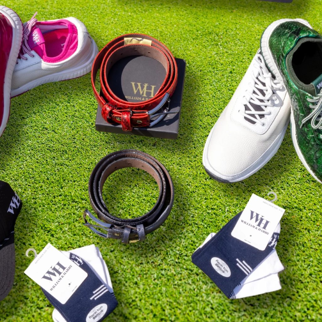 Patriotic golf footwear with bold flag-inspired design