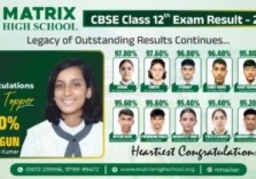Matrix High School CBSE 12th Result 2025 | Toppers’ Names